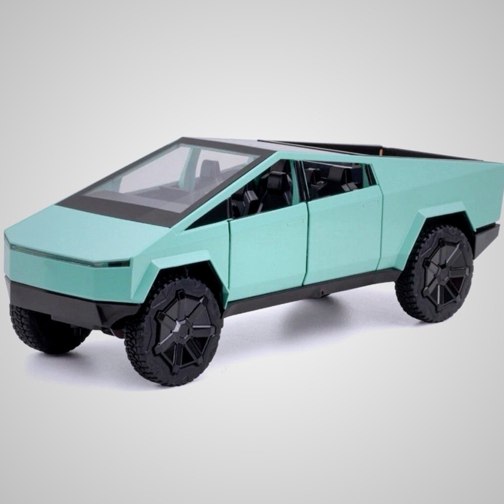 Tesla Cybertruck 1:32 Mint Green Diecast Pull Back Toy Car Sound Light